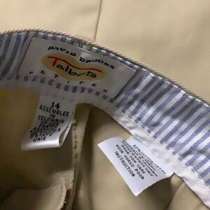 Talbots David Brooks Petites Ladies Khaki Ankle Pants Sz 14 Preowned